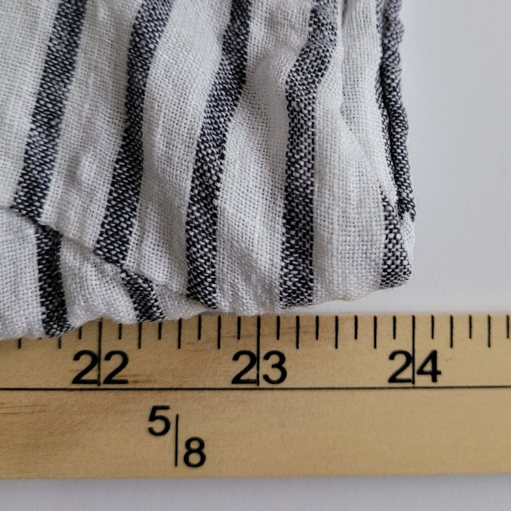 Sigrid Olsen 100% Linen Blue and White Striped Button Down Shirt - Picture 7 of 7